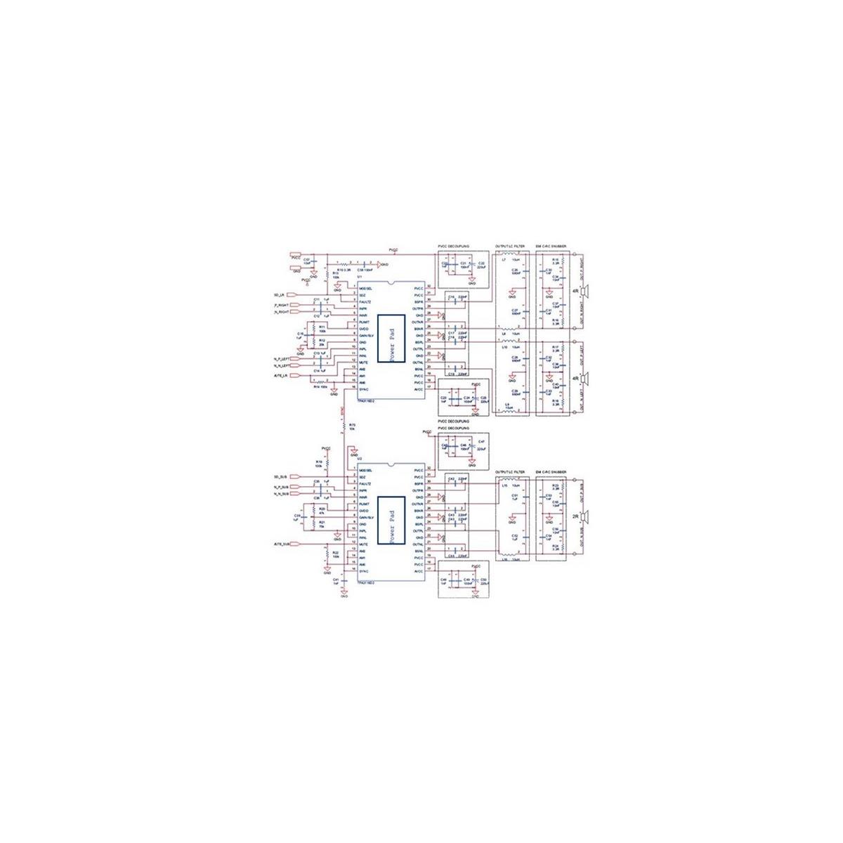 برد آمپلی فایر حرفه ای 2x50W+100W XH-M139