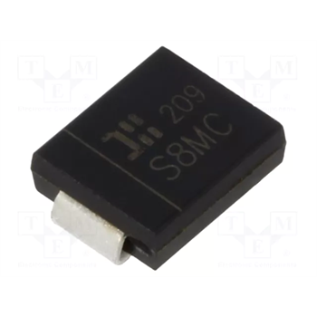 دیود 8 آمپر 1000 ولت S8MC-13-F پکیج SMC برند DIODES