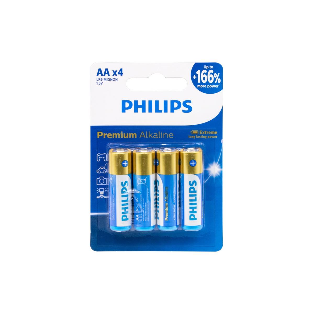 باتری قلمی آلکالاین Premium چهارتایی مارک PHILIPS