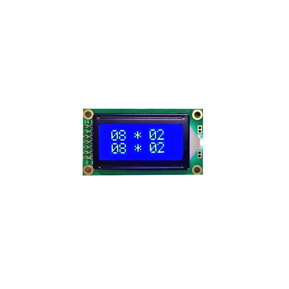 LCD کاراکتری 2x8 بک لایت آبی