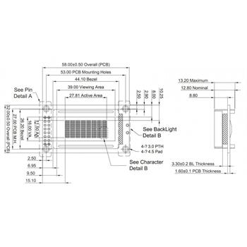 LCD کاراکتری 2x8 بک لایت آبی