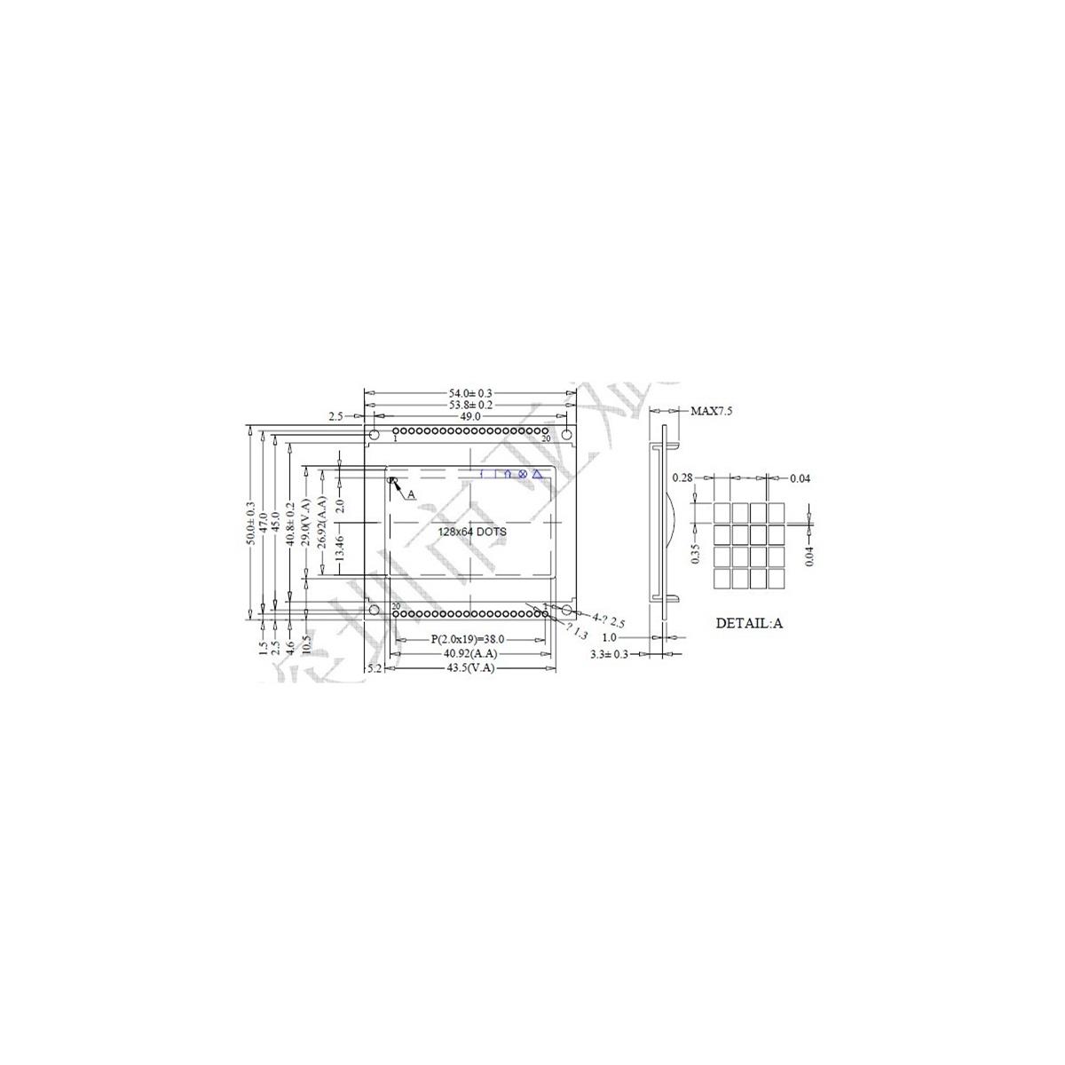 LCD گرافیکی 64x128 ریز آبی GLCD