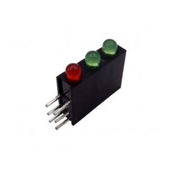 LED قابدار سه تایی سبز-قرمز رایت 3mm