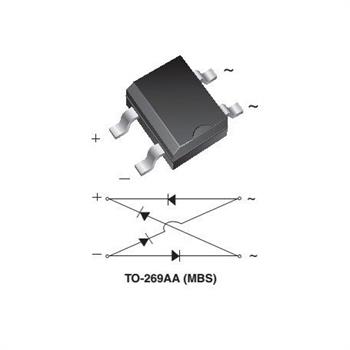 پل دیود 0.5 آمپر 800 ولت MD6S-TG 0.5A 800V