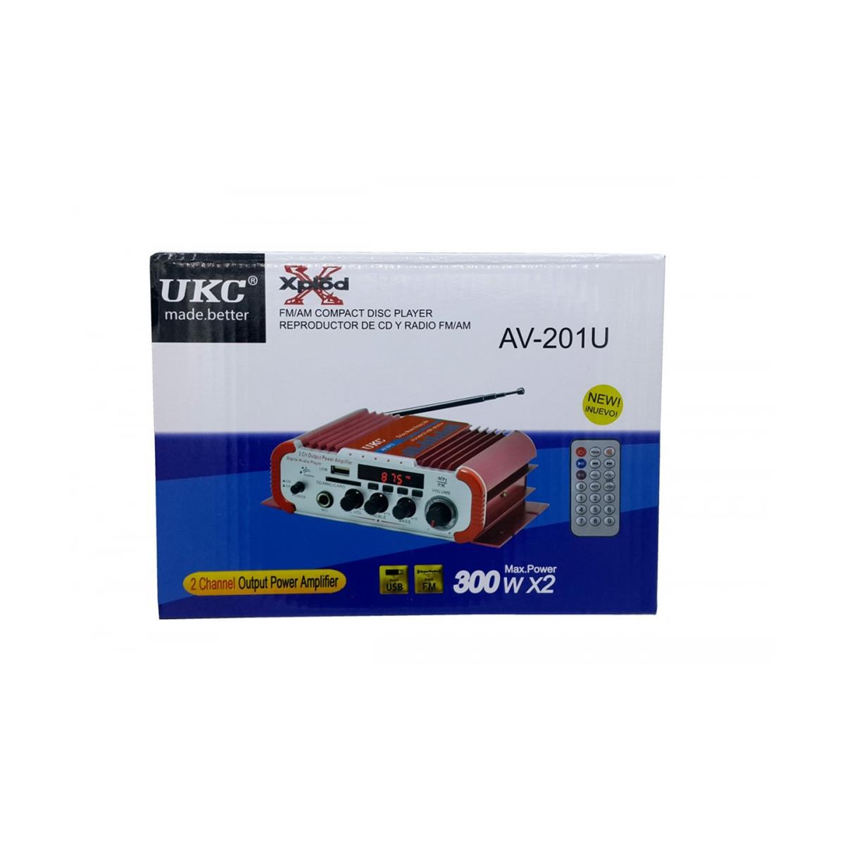 دستگاه آمپلی فایر 2x300W مارک UKC مدل AV-201U